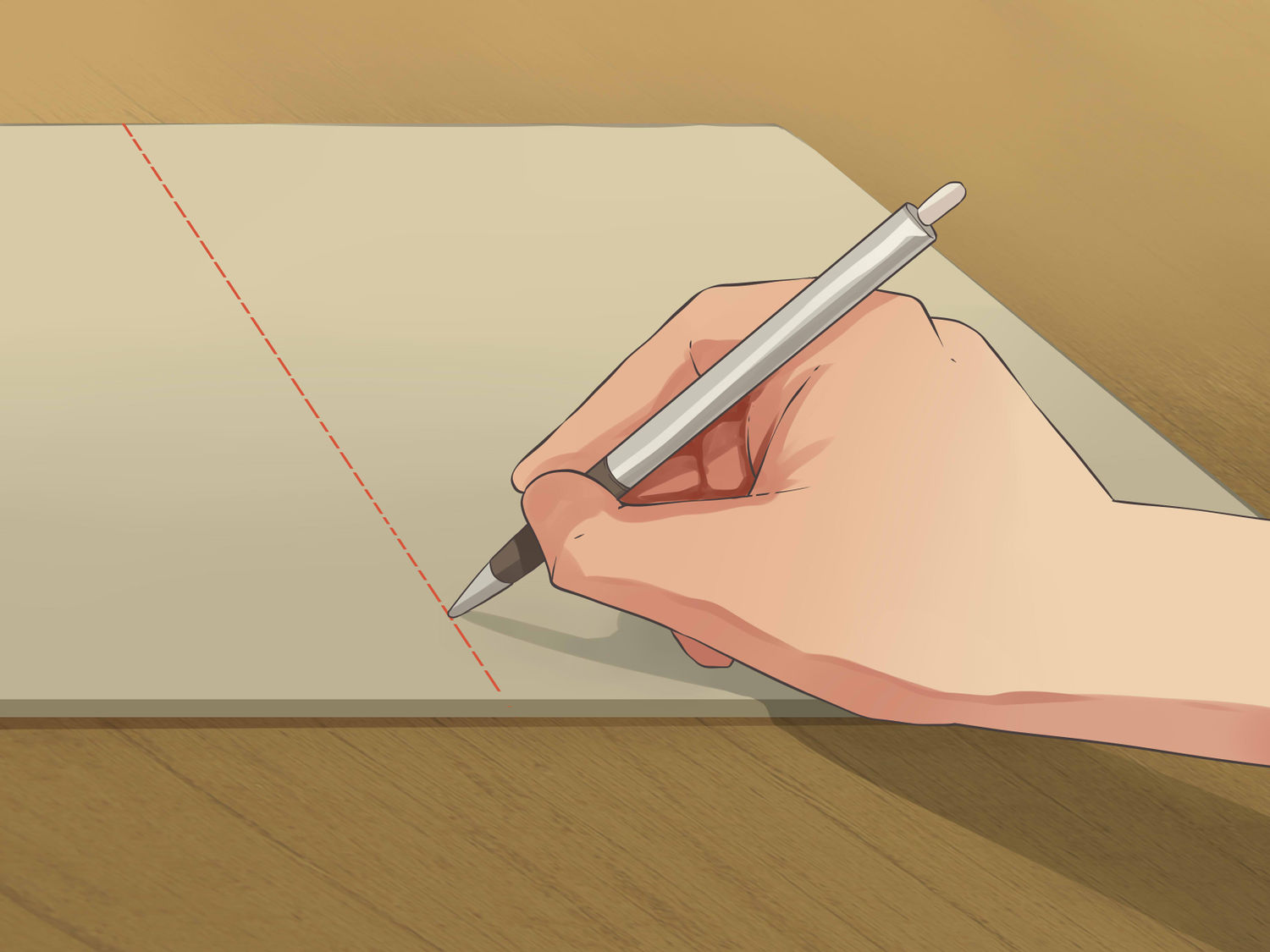 При помощи карандаша отметьте линию разреза
