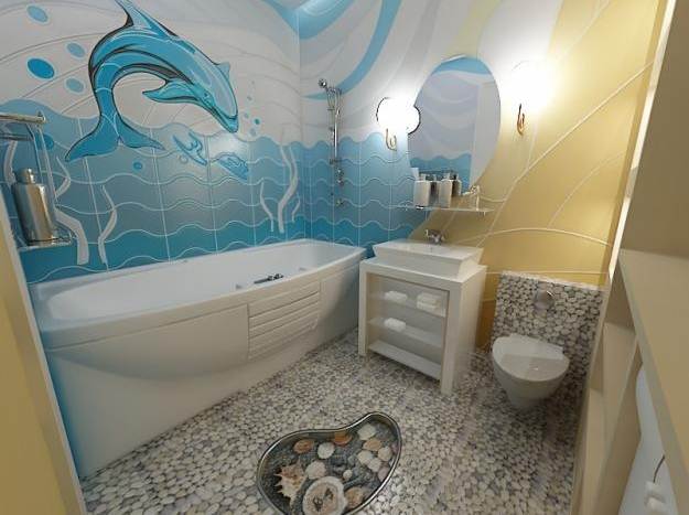 Ванная комната с приятным дизайном
