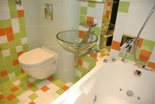 дизайн ванной с подвесным унитазом