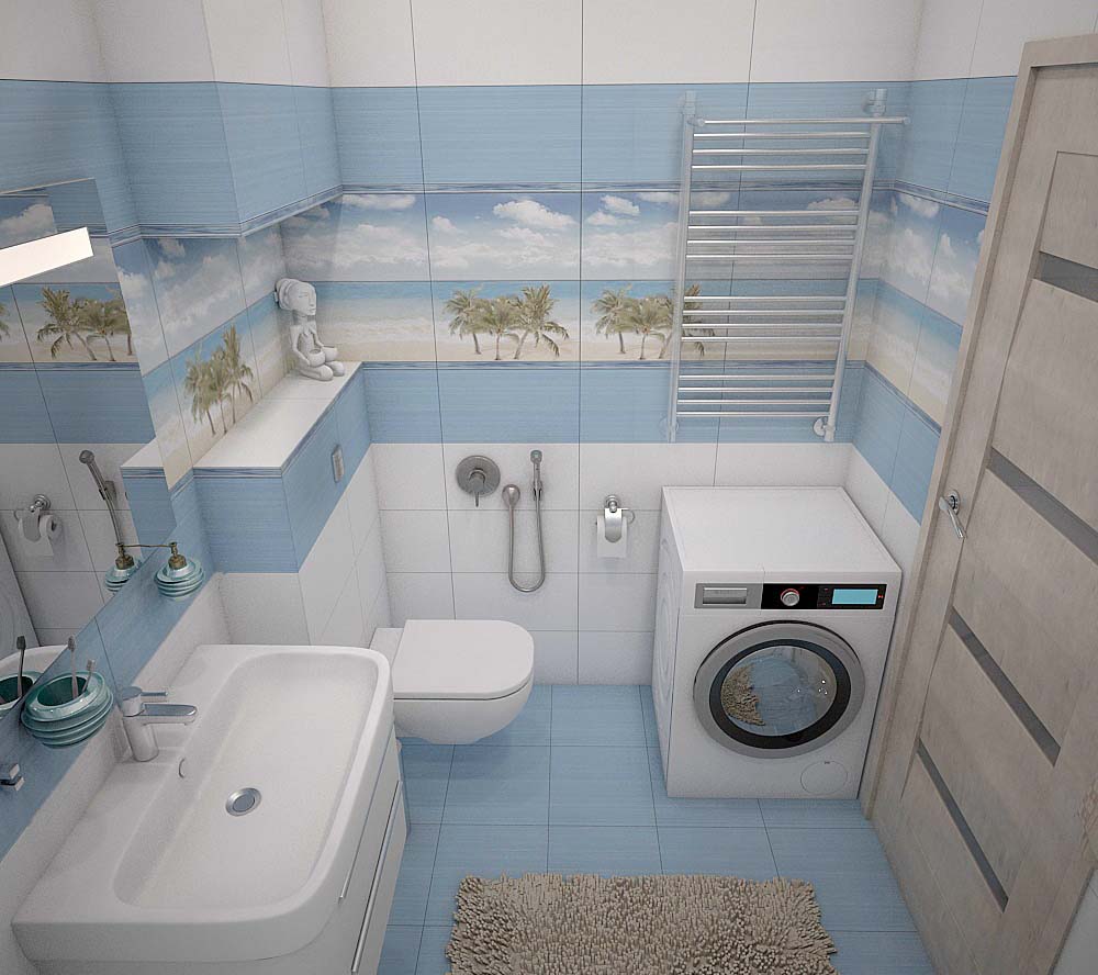 дизайн ванной комнаты 3 кв м