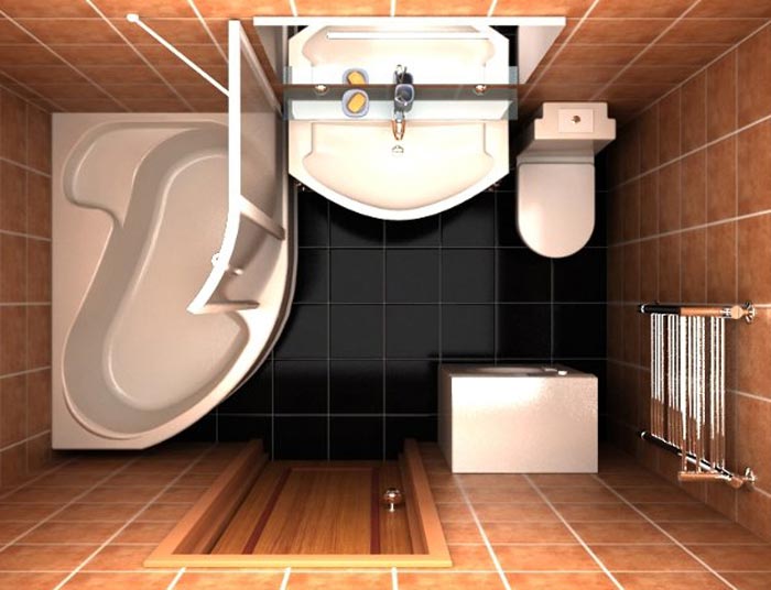Функциональный дизайн ванной комнаты с санузлом