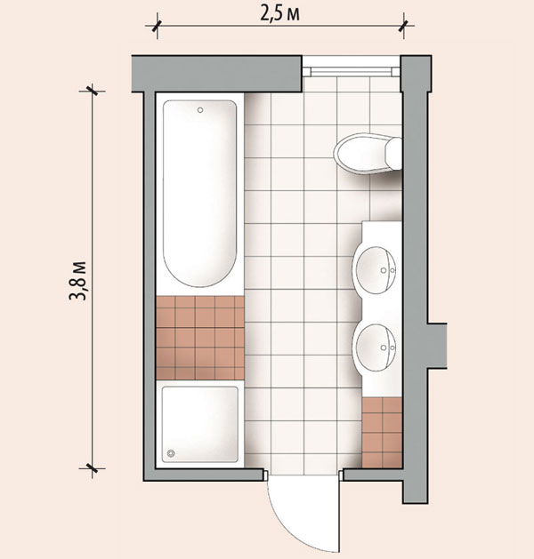 Ванная комната 9,5 кв м