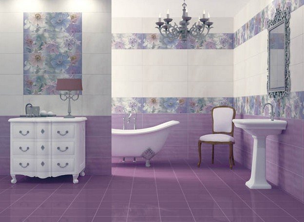 Фиолетовая отделка комнаты