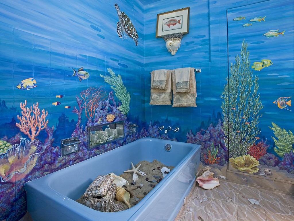 Морская тематика в ванной комнате