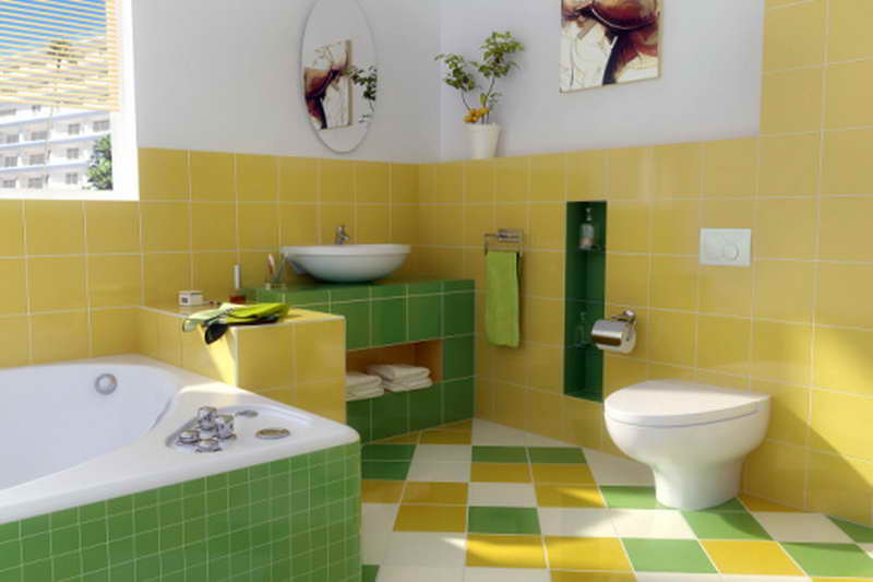 Сочетание цветов плитки в ванной комнате