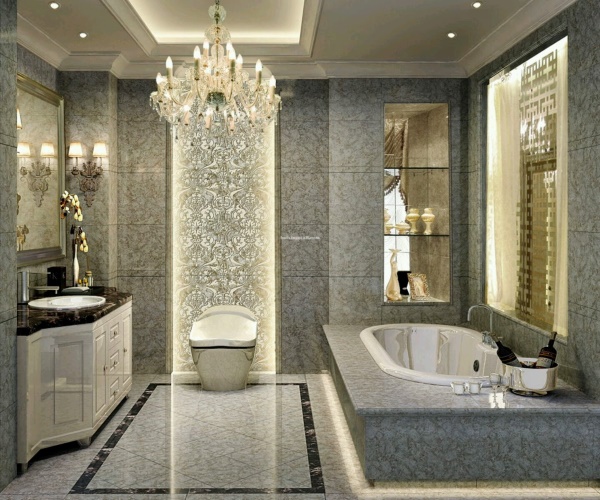 Дизайн ванной комнаты в элитном стиле