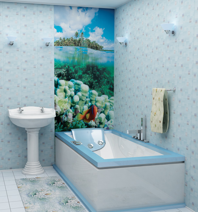 Интерьер ванной оформленный пластиковыми панелями