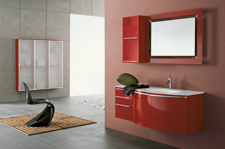 Красная мебель в ванную
