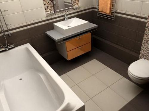 Плитка на полу в ванной