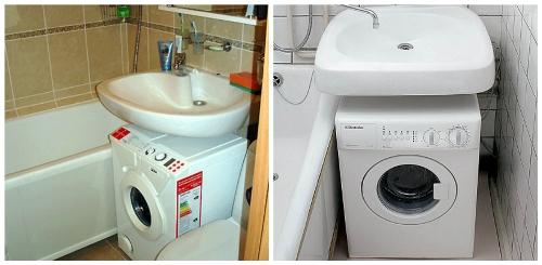 Размещение стиральной машинки в ванной
