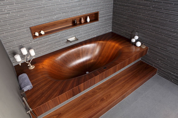 Стильные деревянные ванны