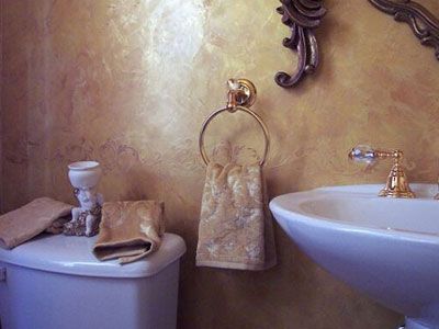 Венецианская штукатурка в ванной комнате