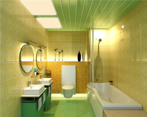 Дизайн ванной зеленого цвета
