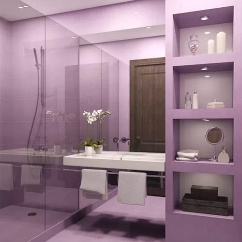 Красим ванную в фиолетовый цвет