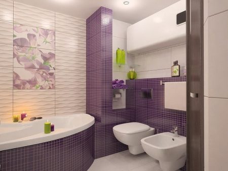 Пример дизайна плитки в ванной комнате