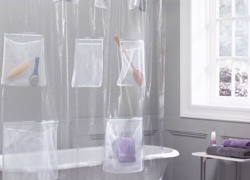 Прозрачные шторы в ванную
