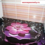 Наливные полы в ванной комнате с цветами