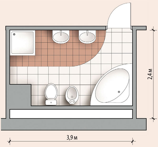 Планировка ванной комнаты: