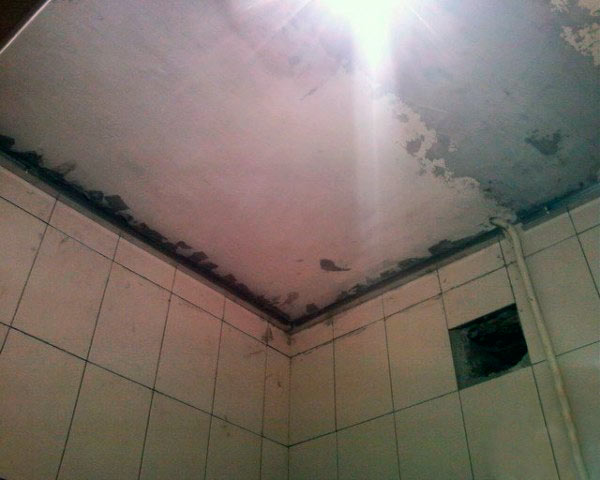 Поверхность потолка в ванной комнате